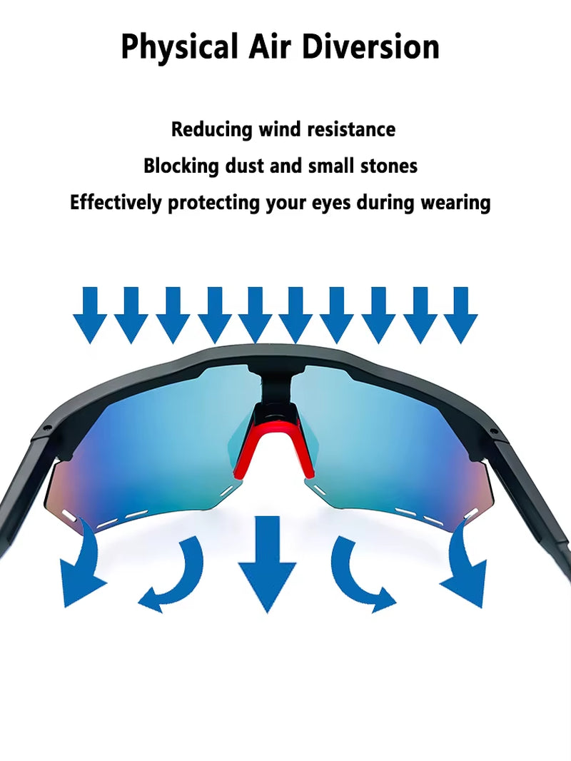 Sports Glasses Men'S and Women'S Polarized Bike Eyewear MTB Cycling UV400 Photochromic Sunglasses Bicycle Road Goggles