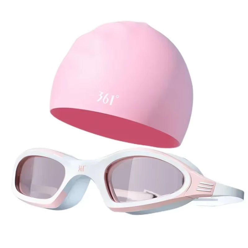 Professional Swimming Goggles HD Waterproof anti Fog Silicon Swimming Cap Water Racing Sports Equipment for Men Women