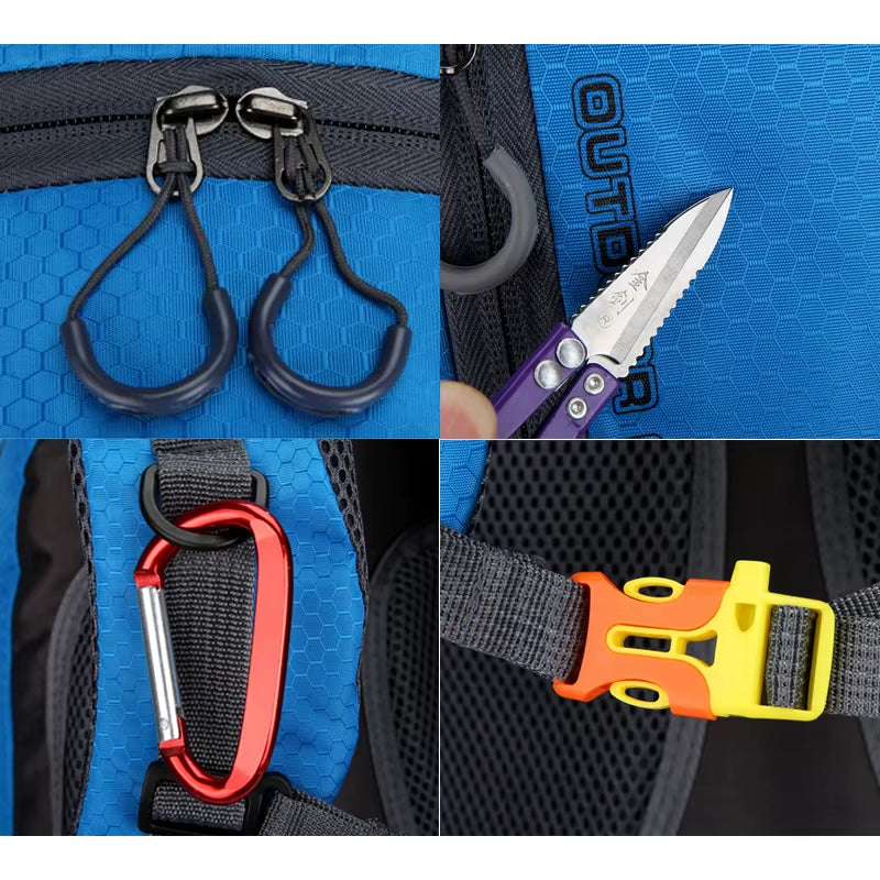 40L Climbing Waterproof Backpack Men Travel Designer Bag Pack Hiking Back Pack Unisex Outdoor Camping Backpacks Nylon Sport Bags
