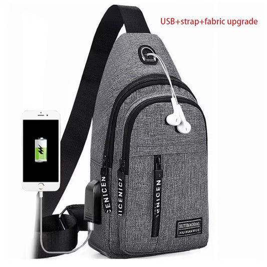 Travel Men'S Handbags Multifunctional USB Chest Bag Designer Messenger Crossbody Bags Water-Proof Shoulder Bag Sports Back Pack
