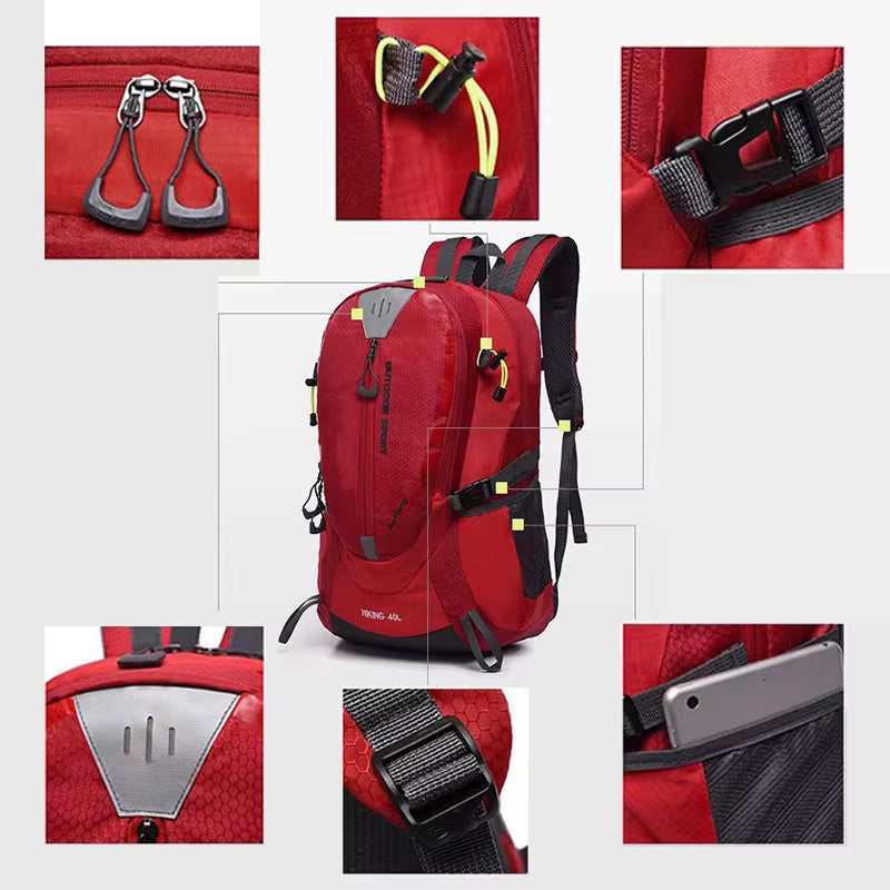 40L Climbing Waterproof Backpack Men Travel Designer Bag Pack Hiking Back Pack Unisex Outdoor Camping Backpacks Nylon Sport Bags