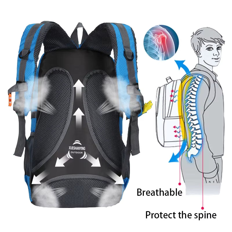 40L Climbing Waterproof Backpack Men Travel Designer Bag Pack Hiking Back Pack Unisex Outdoor Camping Backpacks Nylon Sport Bags